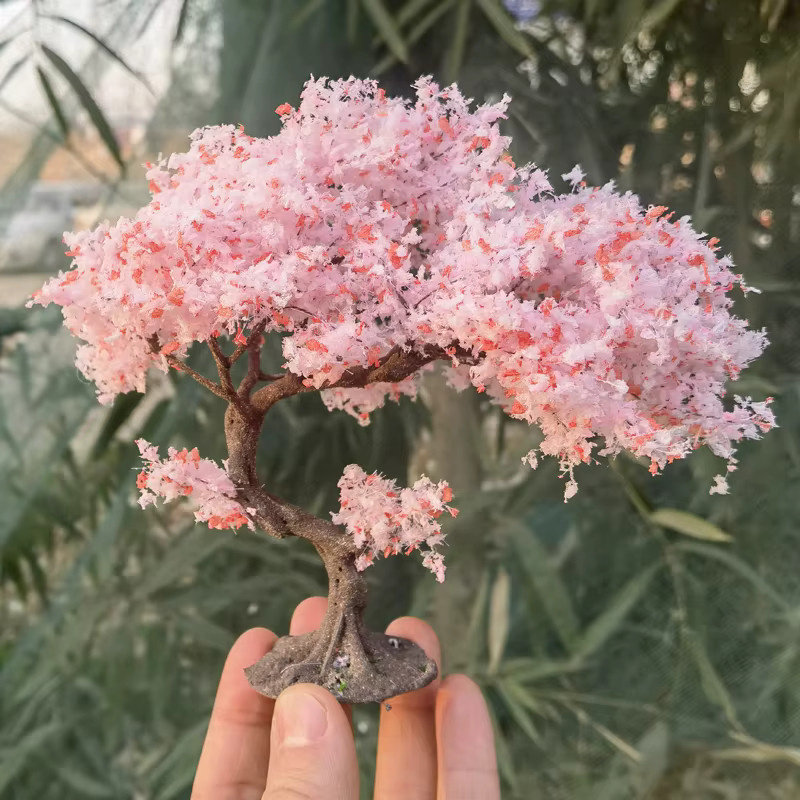 FunTrying Modell-Kirschbaum, Rosa Blütenbaum, 10/15cm, Metall - Bild 3
