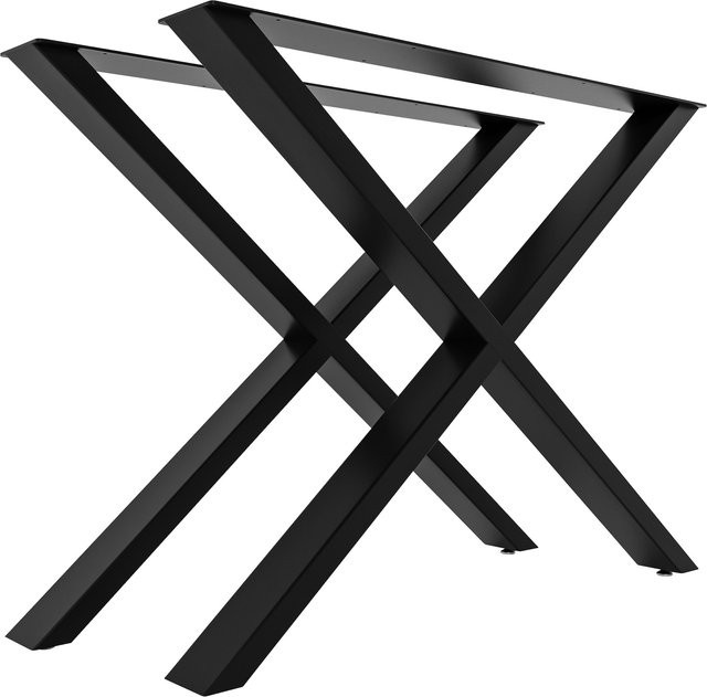 CLP 2er Set Tischbeine Swift Tischkufen aus Vierkantprofilen in Schwarz, Höhe: 72 cm - Bild 1