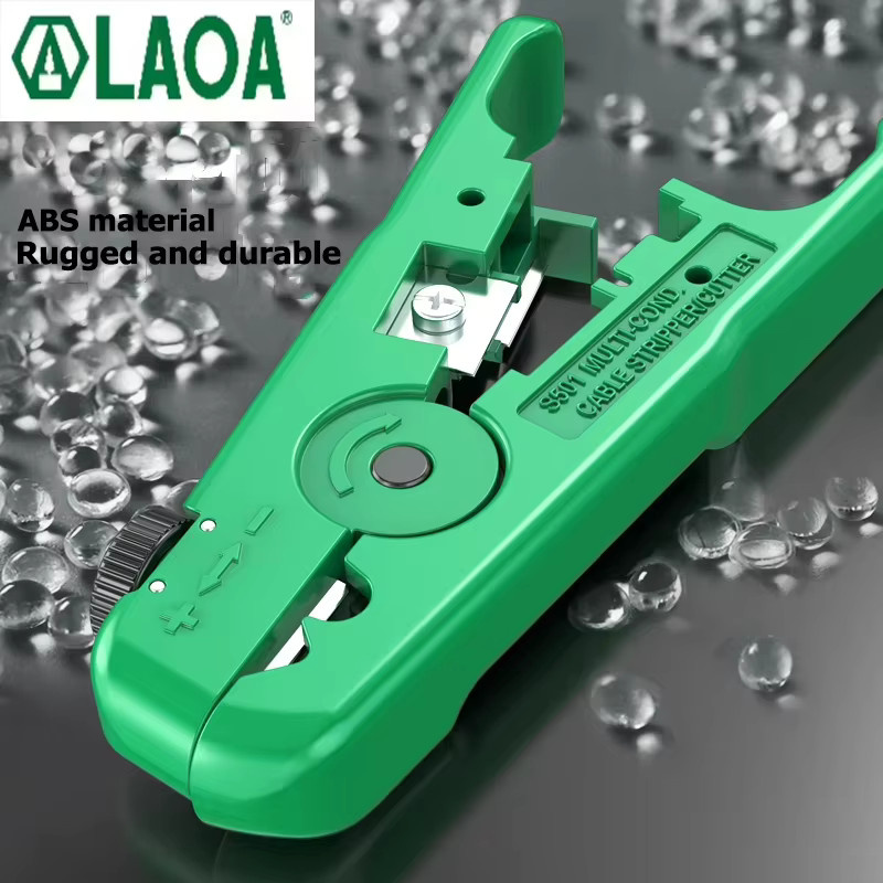 LAOA Mini Multifunktionaler Drahtabisolierer und Netzwerk-Abisolierer in Grün, Einstellbar für 3,2-9,5mm - Bild 2