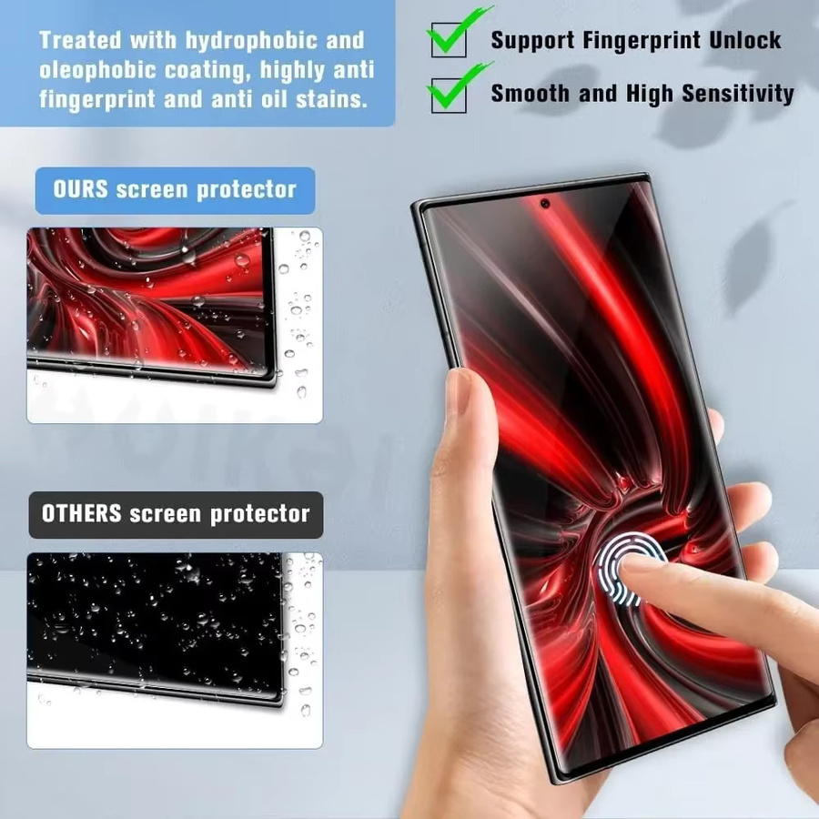 3er-Pack Displayschutzfolie für Samsung Galaxy S24 Ultra S23 Ultra S23 FE S22 S21 A54 A34, transparent, HD gehärtet und kratzfest - Bild 3