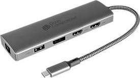 Good Connections USB-C Hub mit 10 Ports inklusive 2 x HDMI, DisplayPort, USB-C, USB 3.0, USB 2.0, RJ45 und Kartenleser in Anthrazit - Bild 1