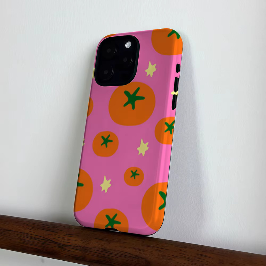 CaseLumi Matte Bumper MagSafe Hülle für iPhone 17 16 15 14 13 Pro Max mit Rosa Tomaten-Print - Bild 3