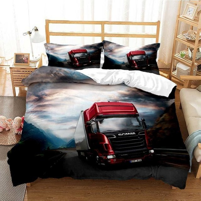 Scania LKW Bettwäsche Set aus Mikrofaser mit 3D-Druck, Mehrfarbig, B/H: 210 x 210 cm - Bild 1