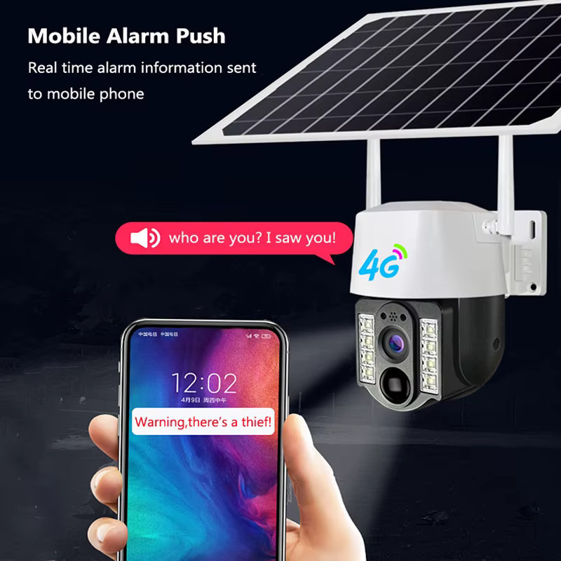 Luxuglow Solar WiFi PTZ Kamera mit 4G SIM Outdoor Wasserdichte IP Kamera, PIR Bewegungserkennung und Nachtsicht in Weiß - Bild 3