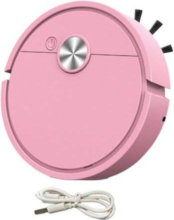 Puntos 3-in-1 Tragbarer Mini-Roboterstaubsauger und Wischmopp, Kabelloser Kompakter Reiniger für Hartböden und Autos, Rosa - Bild 1