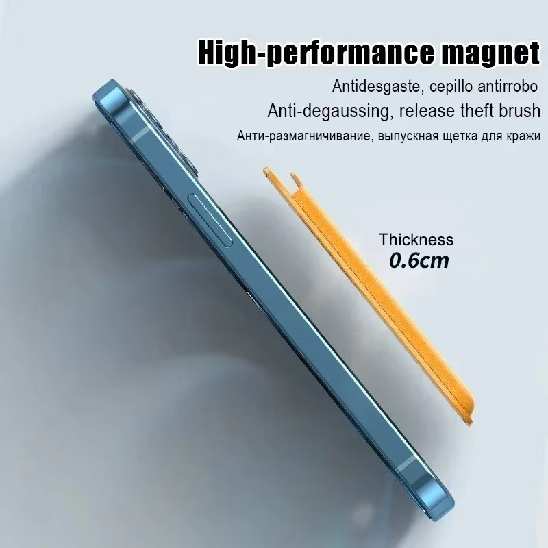 Magnetische Leder Brieftasche Schutzhülle für iPhone 12 bis iPhone 17 Pro Max mit Kartenhalter in Braun - Bild 5
