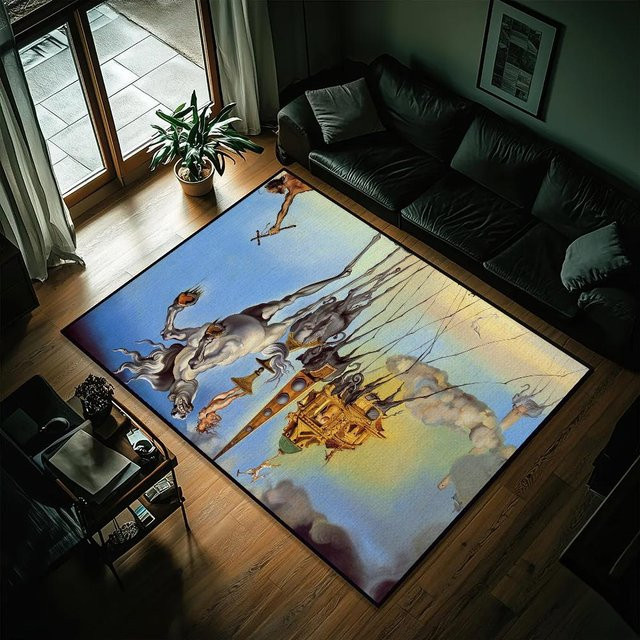Salvador Dalí Kunst Fußmatte von Lodestar, rutschfest und waschbar, Mehrfarbig, B/T: 80 x 50 cm - Bild 1