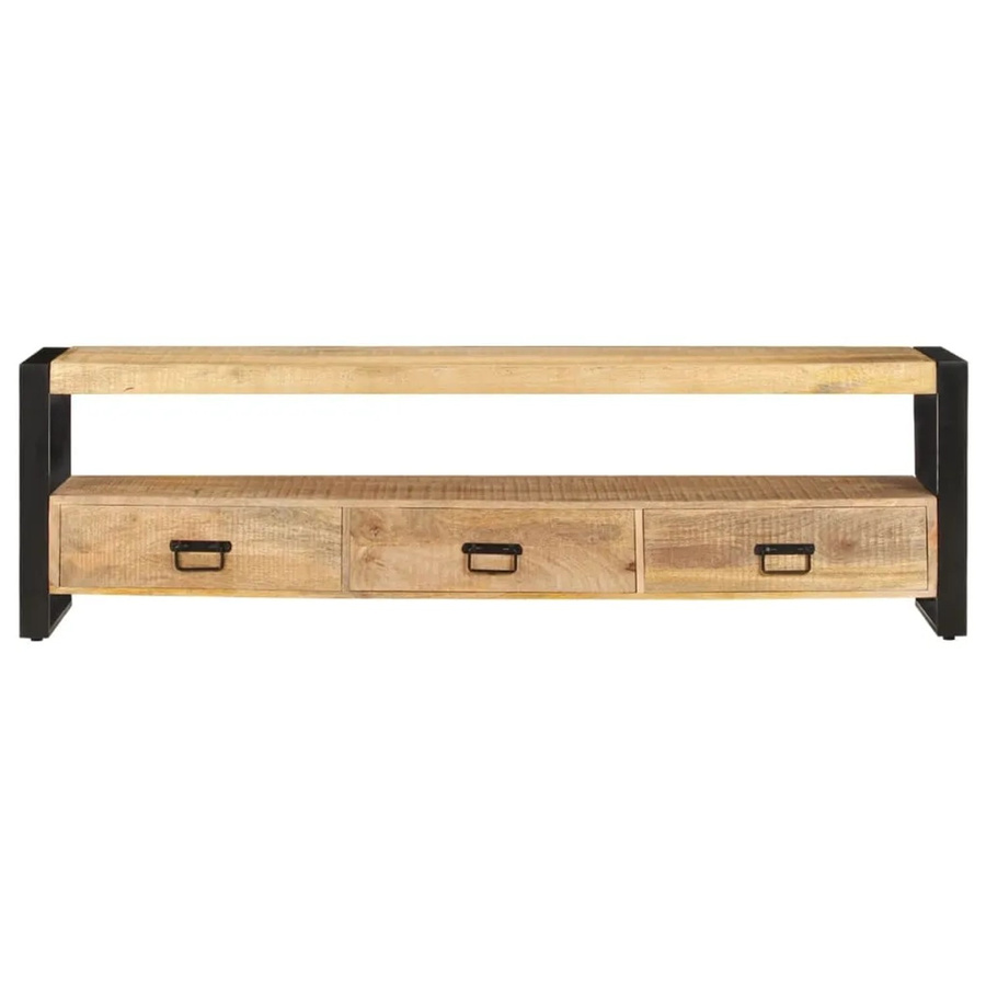 vidaXL TV-Schrank aus Mango-Massivholz in Braun, B/T/H: 150 x 30 x 45 cm - Bild 2
