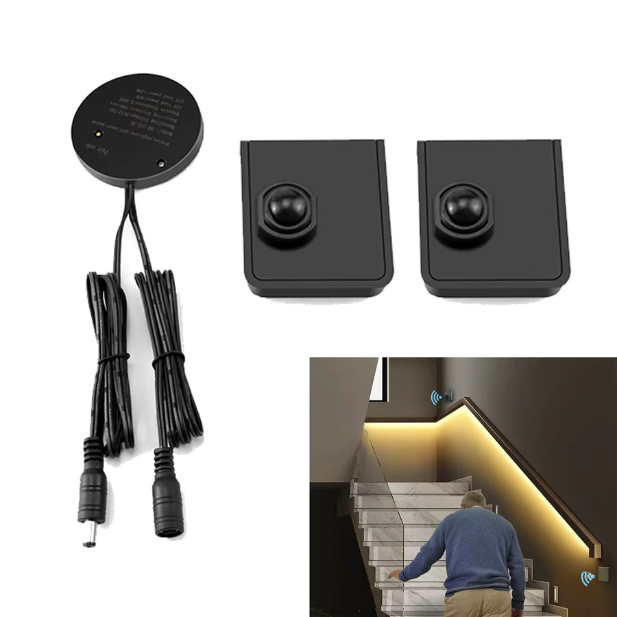 Lcamaw PIR-Bewegungssensor-Schalter für 12V 24V LED-Streifen, wiederaufladbarer Controller in Schwarz - Bild 7