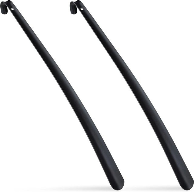 Relaxdays Schuhlöffel aus Metall in Schwarz, 2er Set, Höhe: 58 cm - Bild 1