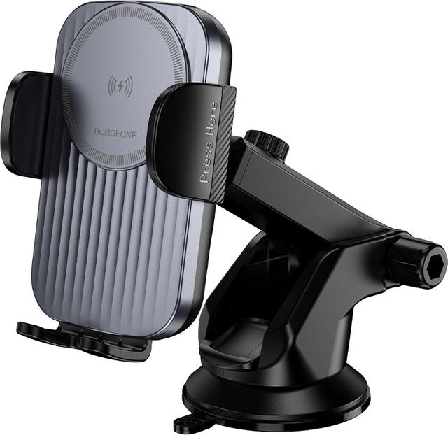 Borofone BH222 Leading Kfz-Wireless-Ladegerät mit Saugnapf, 15W, Schwarz - Bild 1
