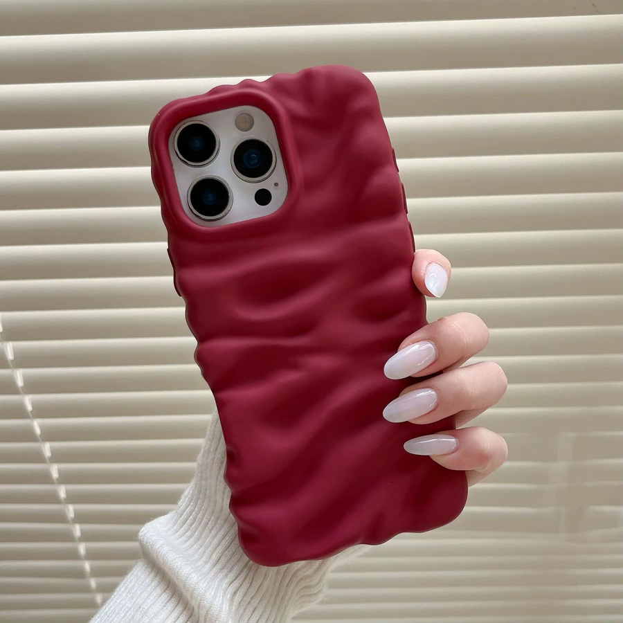 Stoßfeste 3D-Handyhülle mit matter Textur für Apple iPhone 17, Air 16, 15, 14 Plus und 14 Pro Max in Beige und Purple - Bild 2