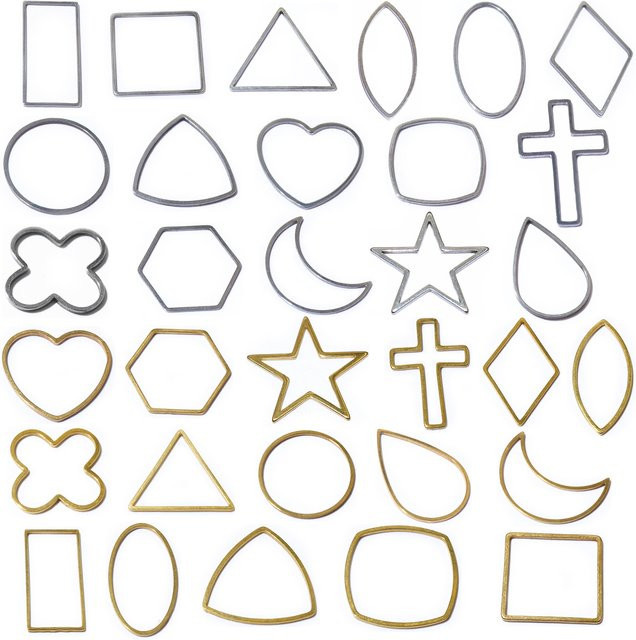 Wadsfred Charms Anhänger, Edelstahl, Gold, Mond Stern Tropfen Herz - Bild 1