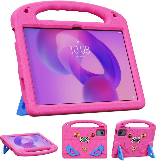 Stoßfeste Kinderhülle für Lenovo Xiaoxin Pad 11 und Tab M11 in Pink mit EVA-Schaumstoff und integriertem Griff und Ständer - Bild 1