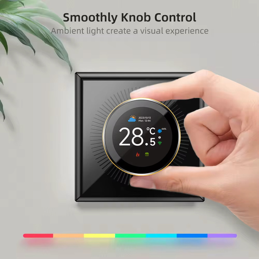 Tuya WiFi Smart Knob Thermostat als programmierbarer Raumtemperaturregler für Fußbodenheizung, Wasser- und Gasheizkessel in Grau oder Schwarz - Bild 2