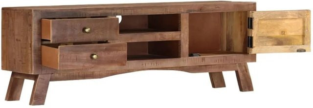 vidaXL TV-Schrank aus Mangoholz in Braun und Grau, B/T/H: 110 x 30 x 40 cm - Bild 1