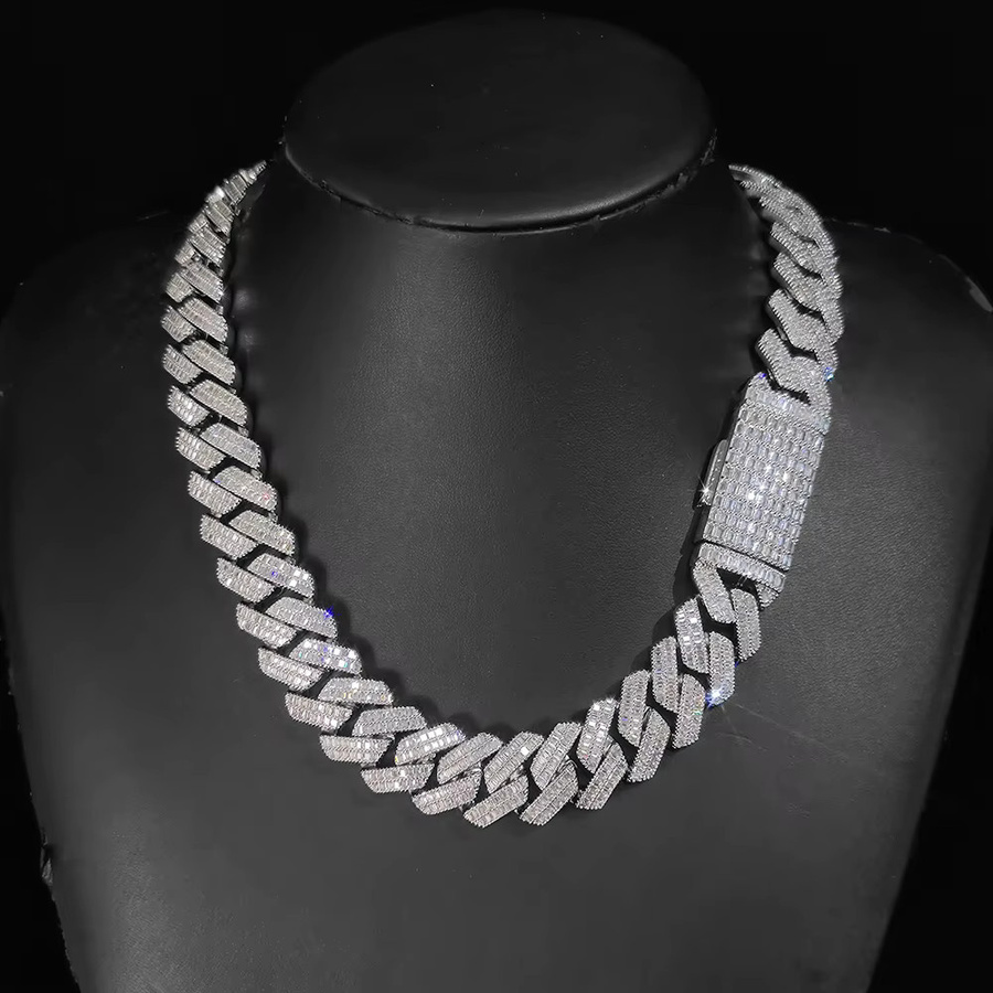 ESKEEM Choker-Halskette, 20mm, Messing, Silber, Zirkonia, Unisex - Bild 3