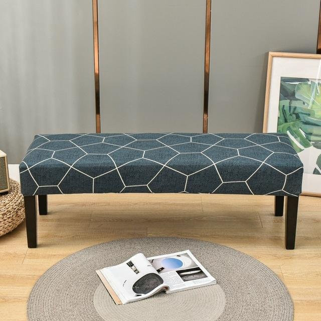 Schmutzabweisender Stretch-Bankbezug mit Grafikprint in Multicolour für Esszimmer und Wohnzimmer - Bild 1