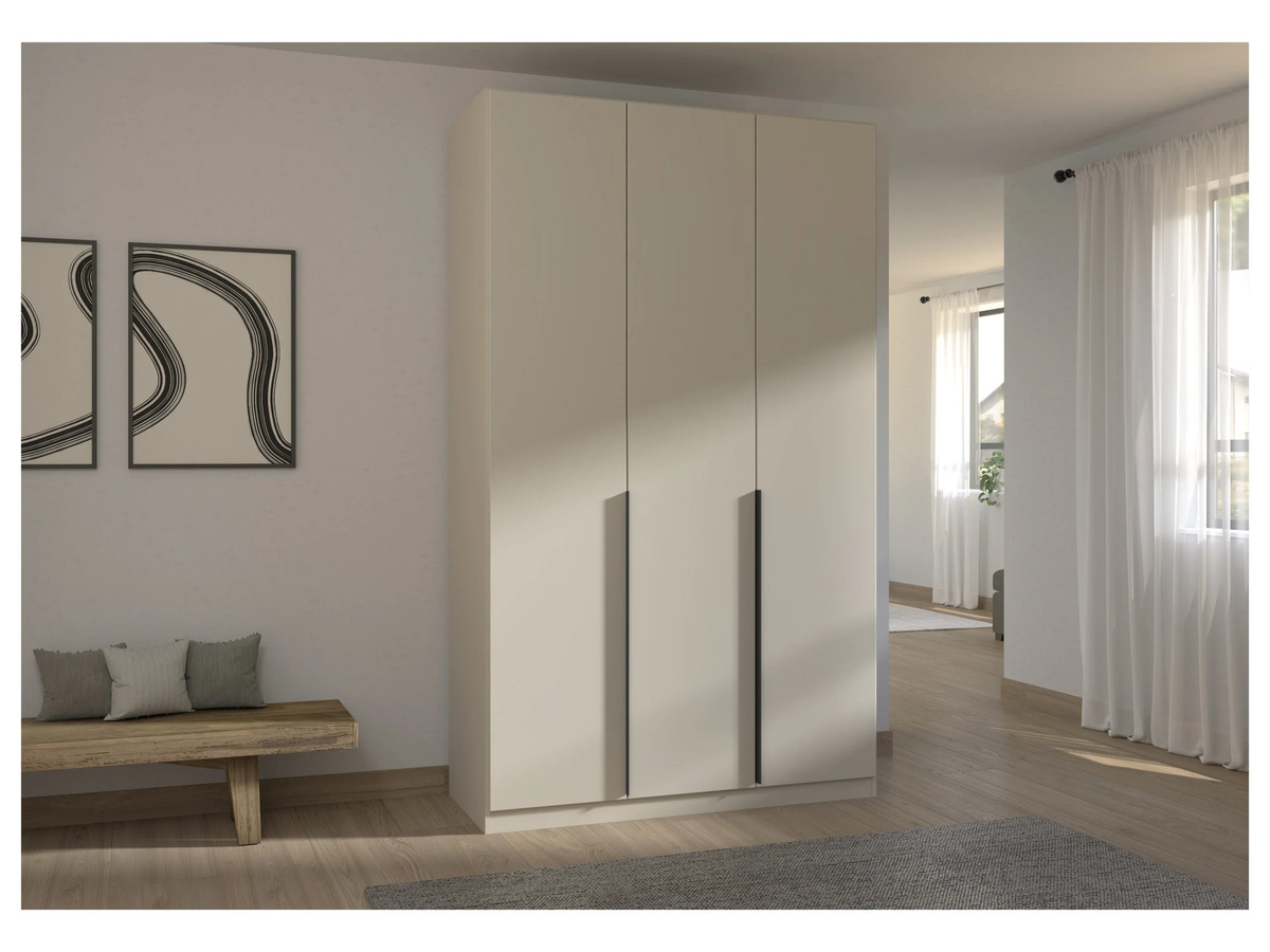 RAUCH Drehtürenschrank Alabama in Beige mit grauen Griffen, B/H: 136 x 229 cm - Bild 2