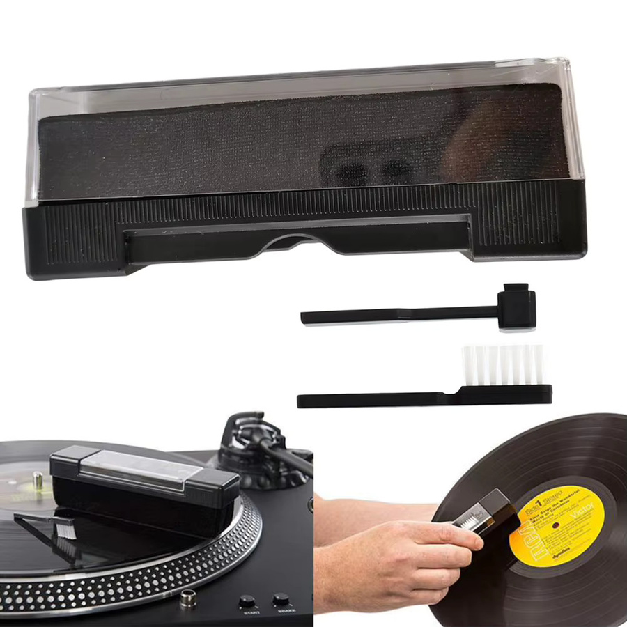 VODOOL Vinyl-Schallplatten-Reinigungsset in Schwarz mit antistatischer Reinigungsbürste und Staubentferner-Kit für Plattenspieler, LP, VCD und DVD - Bild 7