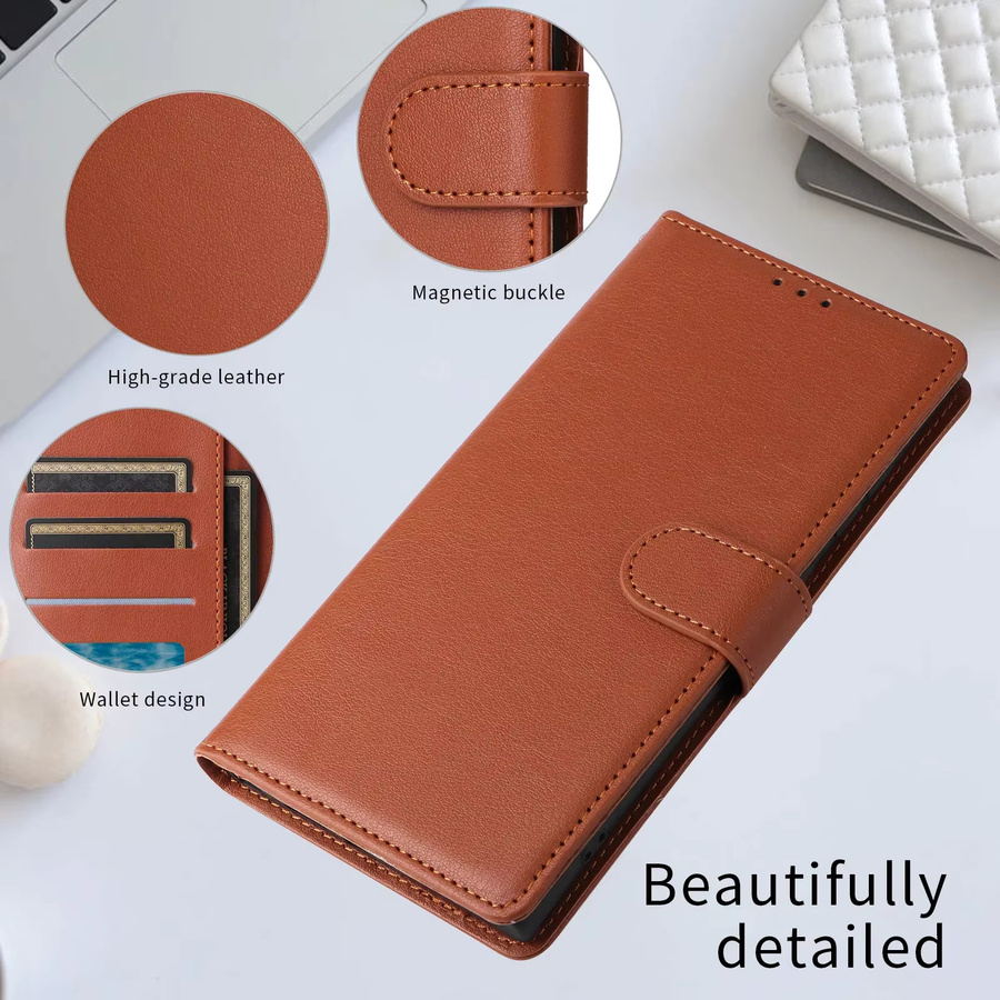 Leder-Brieftaschen-Hülle für Samsung Galaxy S23 S24 S25 Ultra Plus und A-Serie in Braun - Bild 5