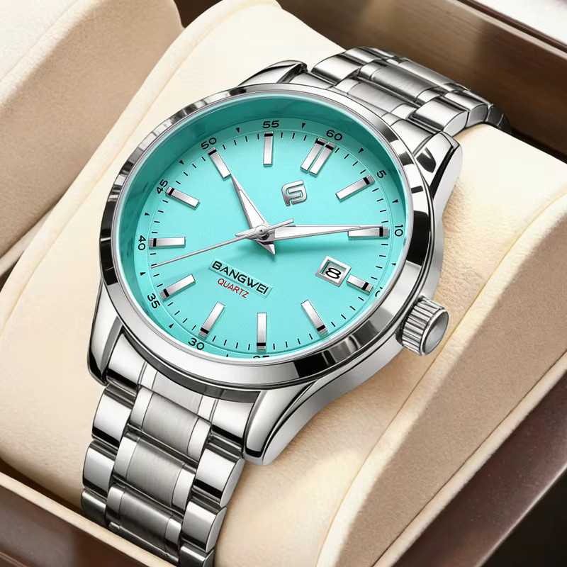 LIGE Armbanduhr Quarz, Edelstahl, Silber, Herren, Datum, Leuchtzeiger - Bild 3