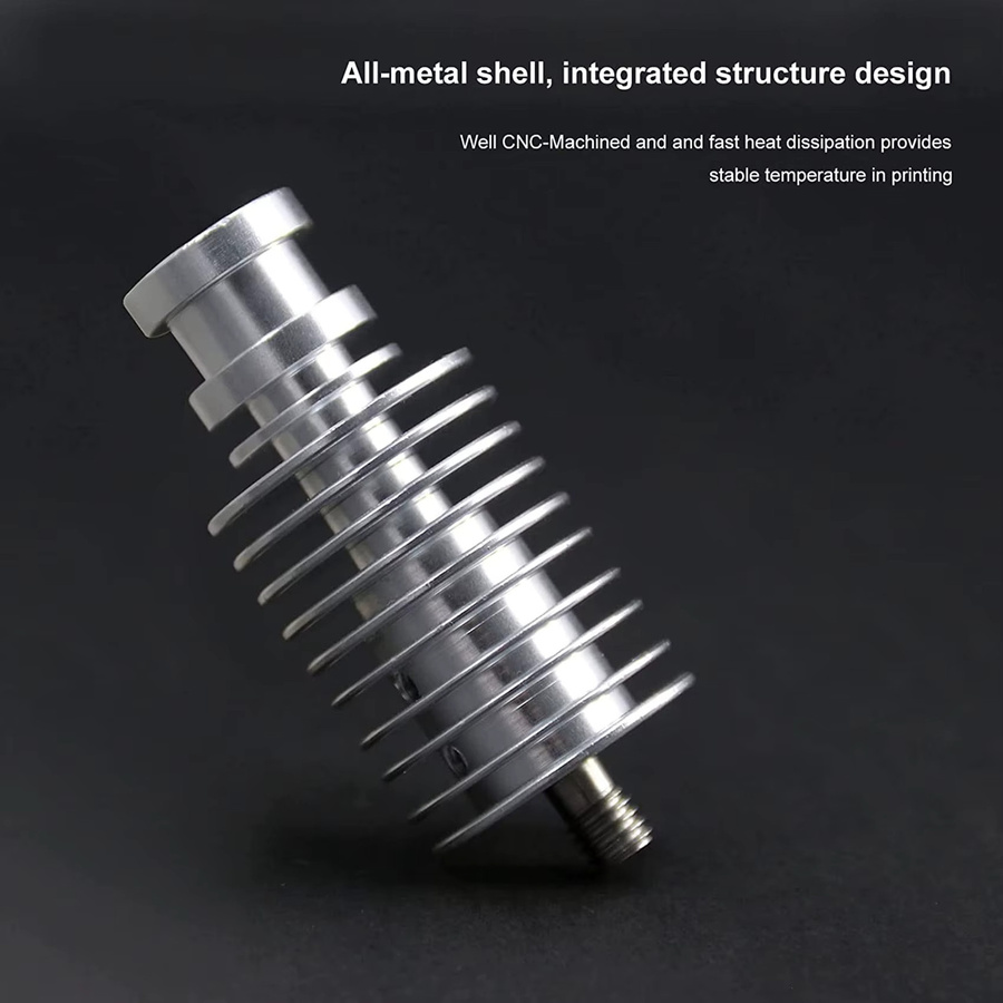 Anycubic I3 Mega Hotend 12V mit 2 gehärteten Stahlrohren 0,4mm für E3D V6 Düsen und Extruder in Silber - Bild 3