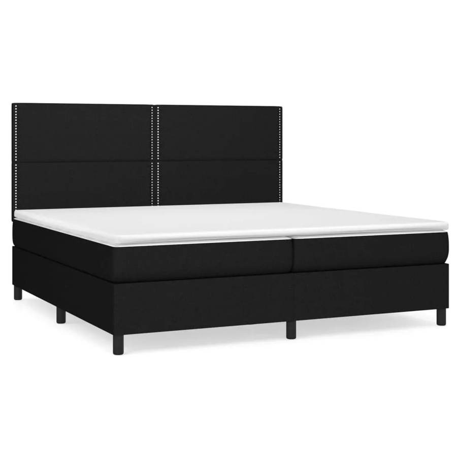 vidaXL Boxspringbett Hybrid mit Matratze und Taschenfedern, Schwarz, B/T: 200 x 200 cm - Bild 2