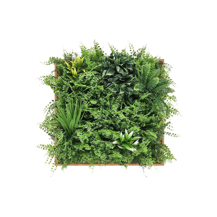 Vente-unique Wandpaneel Vegetiri aus Holz in Grün mit Pflanzenmotiven, Breite: 55 cm, Höhe: 55 cm, Tiefe: 1 cm - Bild 2