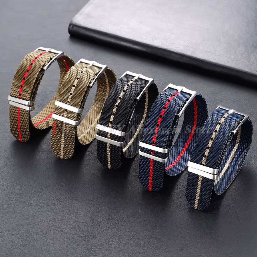Uhrenarmband Nylon, Army Military Strap, Schwarz, Herren, 20mm, 22mm - Bild 2
