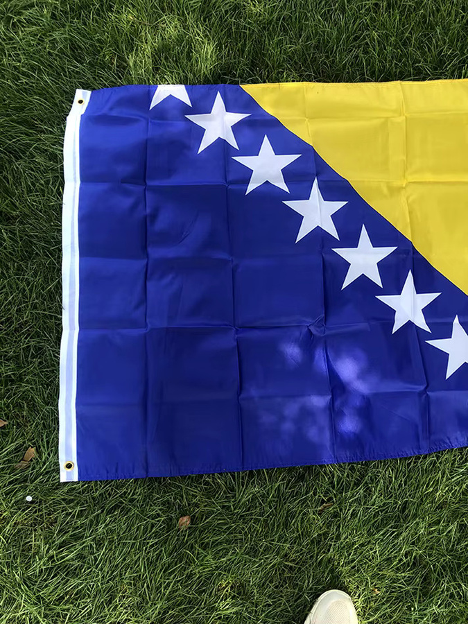 SKY FLAG Nationalflagge Bosnien und Herzegowina zur Dekoration, B/B/H: 150 x 90 x 0 cm, Blau-Gelb-Weiß - Bild 3