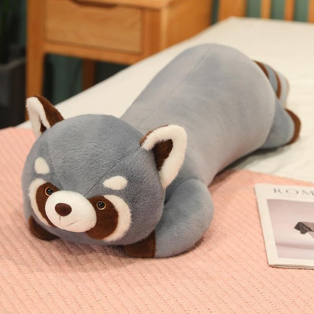 Waschbär-Kissen Plüschtier Puppe, grau - Bild 1