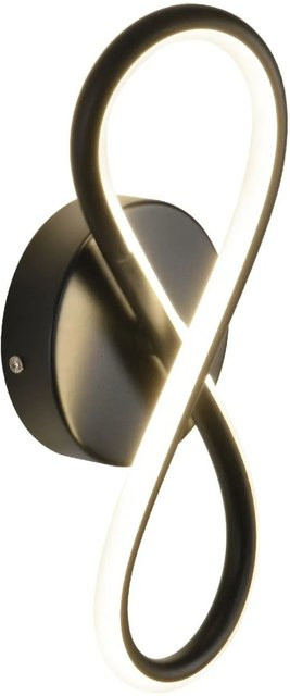 NETTLIFE LED-Wandleuchte in Schwarz mit gebogenem Design, 7W, Warmweiß 3000K, Up-Down-Beleuchtung für Treppen, Flur und Wohnräume - Bild 1