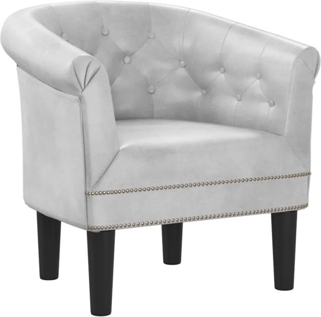 vidaXL Clubsessel in Silber aus Kunstleder mit Armlehnen und modernem Design - Bild 1