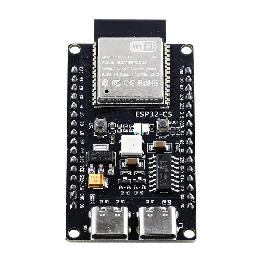 ESP32-C5 Entwicklungsboard mit WiFi 6 und Bluetooth in Schwarz - Bild 3