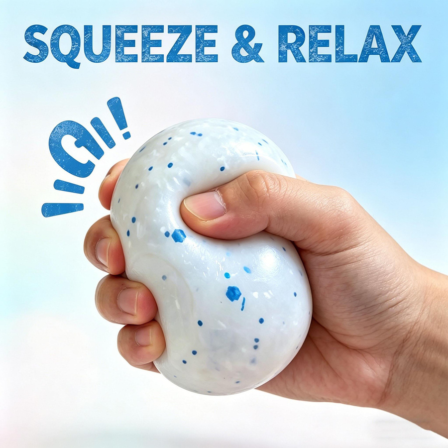 Schylling NeeDoh Squishy Fidget Spielzeug, Schneeball Crunch, Weiß - Bild 2