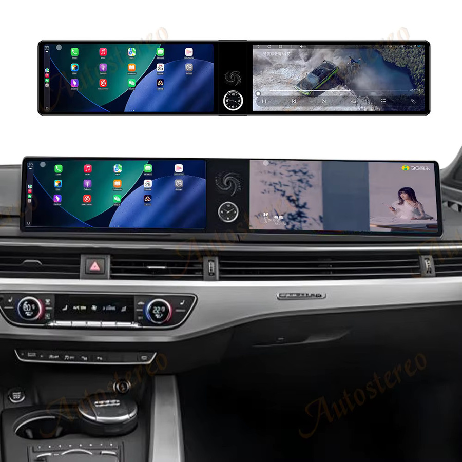 ZWNAV Dual Screen Multimedia Player mit Android Auto und CarPlay für Audi A4 B9, A5, S4, S5 (2017-2021) inklusive GPS Navigation in Schwarz - Bild 3