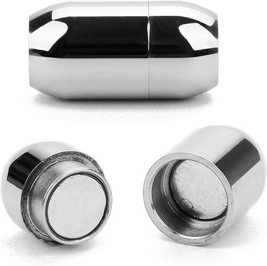 Magnetische Verschlüsse Edelstahl, 4mm, silber - Bild 1