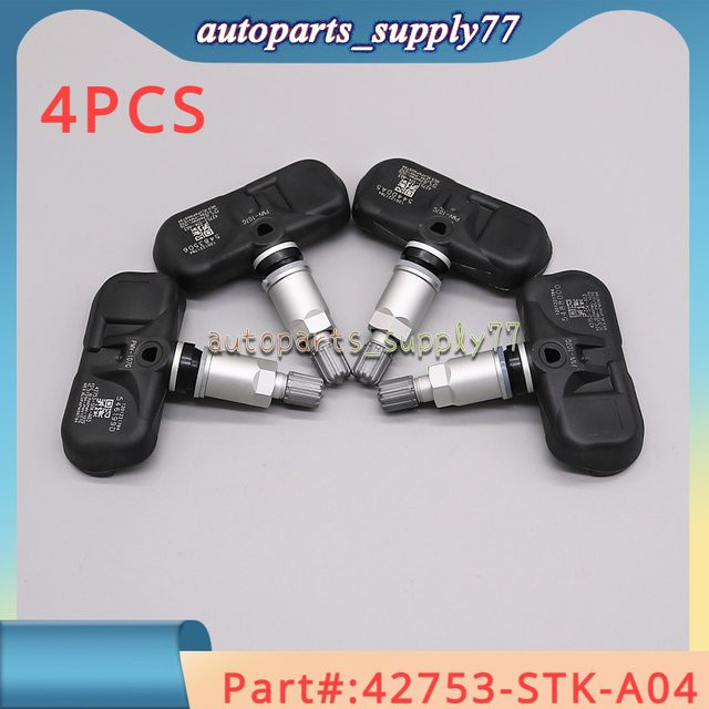 GANGLE 4er-Set Reifendrucksensor 315MHz für Acura MDX TSX RDX und Honda Pilot, Farbe: Schwarz, Teilenummer 42753-212 PMV-2007G - Bild 1