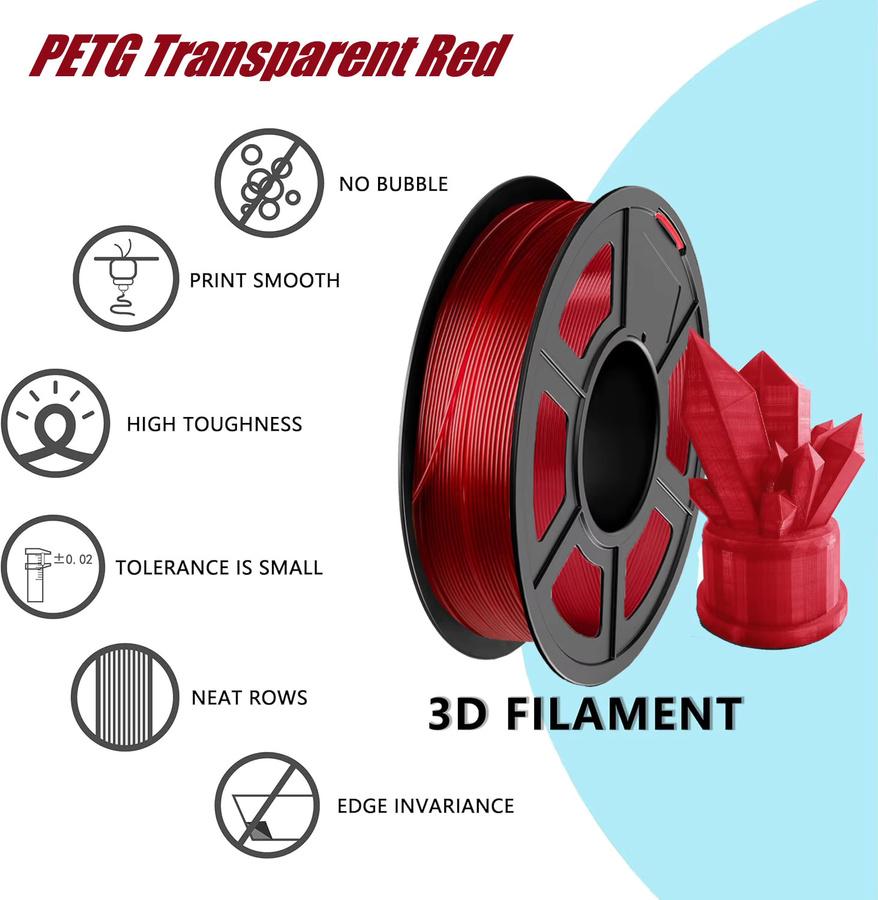 3D Maliang PETG-Filament für FDM-3D-Drucker, 1,75 mm, transparent Gelb, Hochgeschwindigkeits-Filament bis zu 600 mm/s - Bild 3