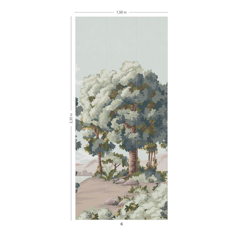 Isidore Leroy Tapete Vallée des Peintres Mural mit Naturmotiv und floralem Design, Mehrfarbig, B/H: 330 x 150 cm - Bild 3