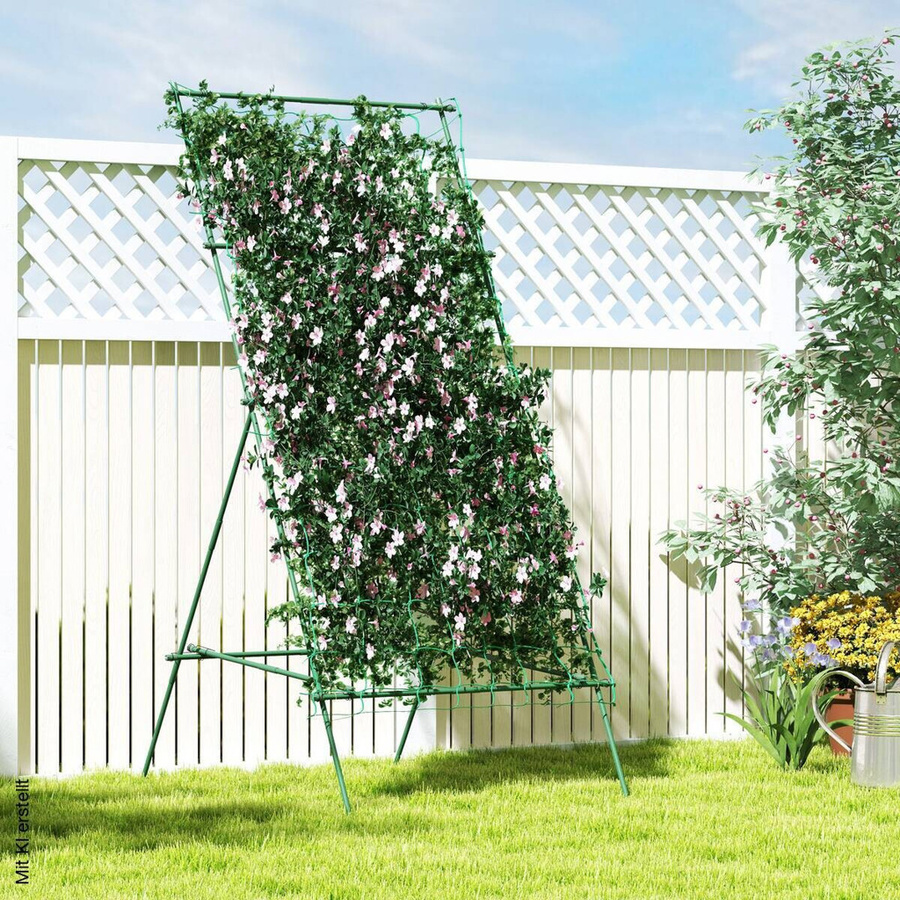 Outsunny Rankgitter für Kletterpflanzen in Grün aus Stahl und Kunststoff, B/H/T: 101 x 227 x 133 cm - Bild 3