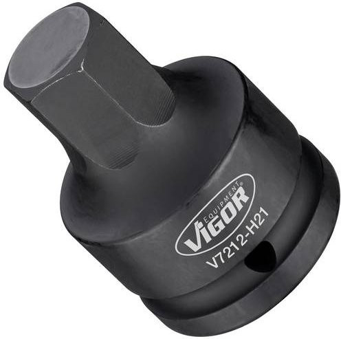 Vigour Schlagschrauber-Steckschlüsseleinsatz Innensechskant V7212-H21, 3/4 Zoll Vierkant, SW 21 mm, Schwarz - Bild 1
