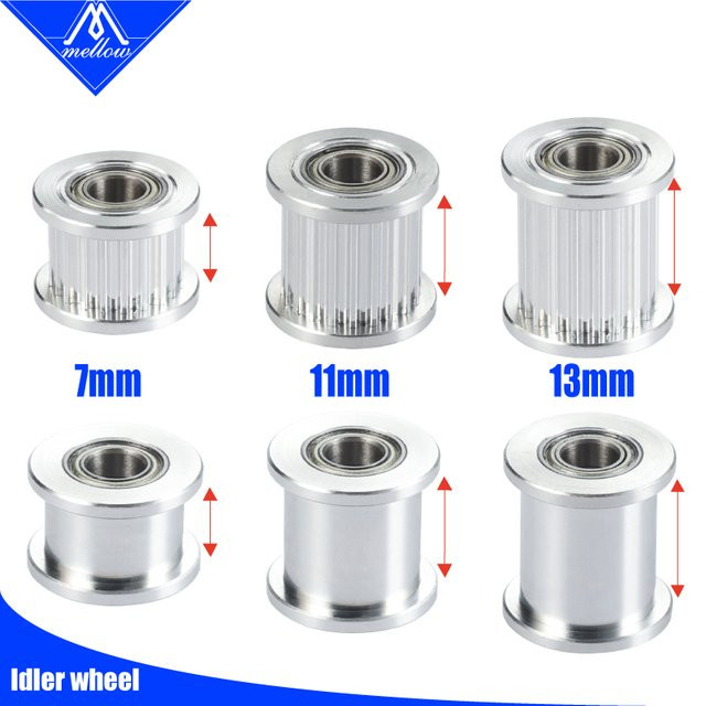 Mellow GT2 Umlenkrolle aus Aluminium mit 20 Zähnen und 5mm Bohrung in Silber für FDM 3D-Drucker und 6mm GT2 Zahnriemen - Bild 1