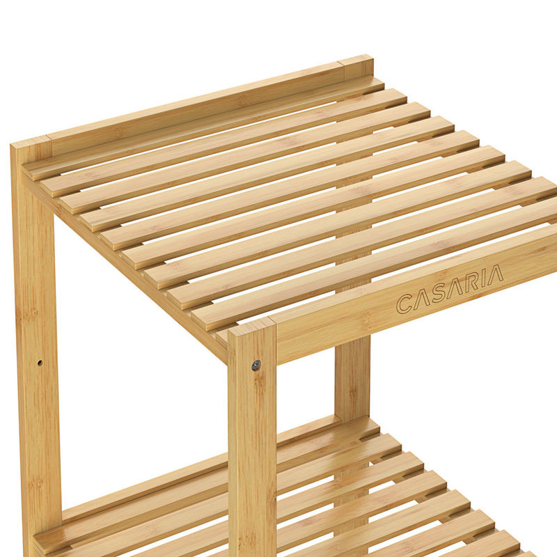Casaria Standregal aus Bambus in Braun, Höhe: 140 cm, Breite: 33 cm, Tiefe: 33 cm - Bild 4