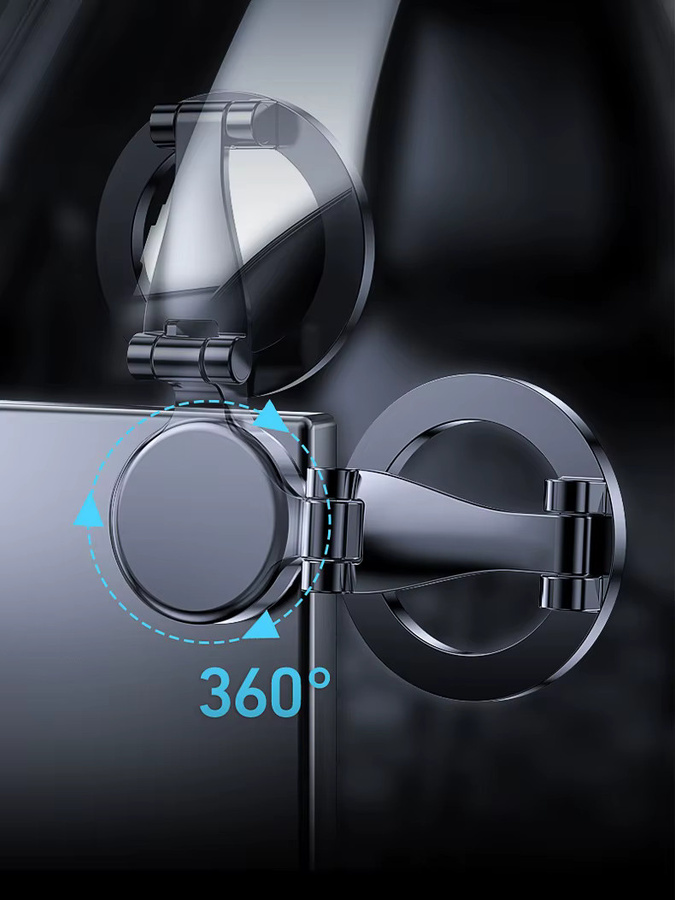 ILEPO Magnetischer Auto-Handyhalter mit 1080 Grad Drehung und N52 Starkmagnet, Faltbare Armaturenbrett-Halterung in Schwarz, kompatibel mit iPhone und Xiaomi - Bild 6