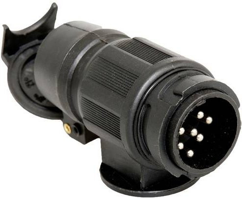 HP Anhänger Adapter 28549 in Schwarz mit 7-poligem Stecker auf 13-polige Steckdose aus Kunststoff - Bild 1