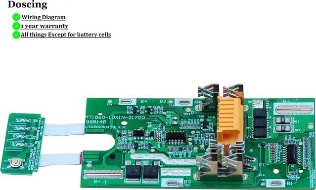 BMS-Schaltung mit Power-Display für Makita 18V Lithium-Akkus der Typen BL1830, BL1840 und BL1860 in Grün - Bild 1