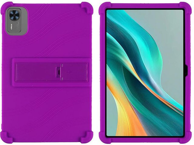 DOOGEE U12 Tablet-Hülle aus sturzsicherem Weichsilikon mit Ständer-Funktion in Violett - Bild 1