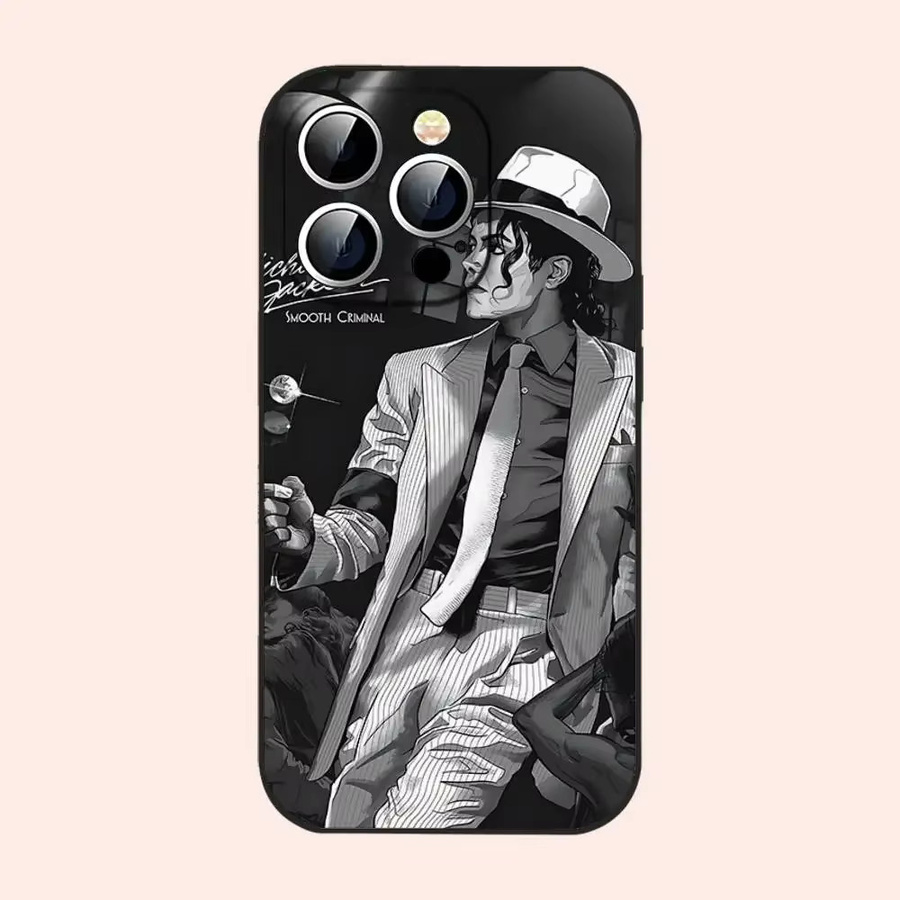 Schwarze Michael Jackson Handyhülle für Apple iPhone 17 16 15 14 13 12 11 Pro Max X XR XS Schutzhülle - Bild 6